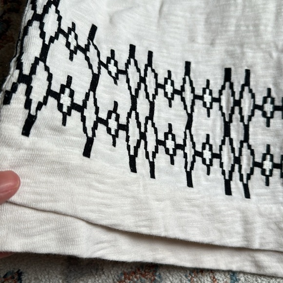 MADEWELL Boxstitch Slub Embroidered White Top Size XS - Picture 2 of 10